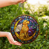 Golden Retriever Angel Stained Glass Suncatcher Pet Memorial Dog Window Hanging Decor