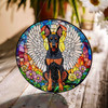 Doberman Angel Stained Glass Suncatcher – Memorial Dog Window Hanging Decor