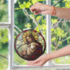 Jesus Holding Lamb Stained Glass Suncatcher – Christian Good Shepherd Window Hanging Decor