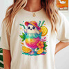 Ghost Tropical Drink Cute Funny Summer Halloween Vibes Adults And Kids T-Shirt