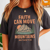 Faith Can Move Mountains, Christian Boho Oversized Retro Jesus, Religious Faith Gift, Unisex T-Shirt