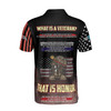 Custom Name What Is A Veteran US. Army American Honor Vet Men's Polo Shirt S-5XL