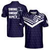 Custom Name Swing Swear Repeat Golf Lover Men's Polo Shirt S-5XL