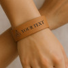 Custom Masonic Edge Pattern Engraved Leatherette Cuff Wristband