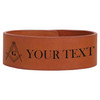 Custom Masonic Edge Pattern Engraved Leatherette Cuff Wristband