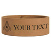 Custom Masonic Edge Pattern Engraved Leatherette Cuff Wristband