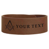 Custom Masonic Razor Edge Engraved Leatherette Cuff Wristband