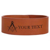 Custom Masonic Lines Pattern Symbol Freemason Lodge Gift Engraved Leatherette Cuff Wristband