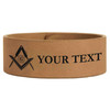 Custom Masonic G with Sun Symbol Freemason Lodge Gift Engraved Leatherette Cuff Wristband