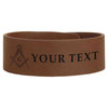 Custom Masonic Curve Pattern Symbol Freemason Lodge Gift Engraved Leatherette Cuff Wristband