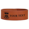 Custom Rose of the Seven Seals Symbol Freemason Chapter Gift Engraved Leatherette Cuff Wristband