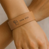 Custom Heroines of Jericho Spinning Wheel Symbol Freemason Court Gift Engraved Leatherette Cuff Wristband