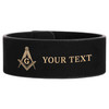 Custom Mason Symbol Masonic Etched Pattern Engraved Leatherette Cuff Wristband