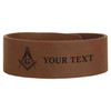 Custom Mason Symbol Masonic Etched Pattern Engraved Leatherette Cuff Wristband