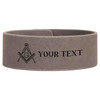 Custom Mason Symbol Masonic Hexagram Star Freemason Lodge Gift Engraved Leatherette Cuff Wristband