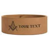 Custom Mason Symbol Masonic Hexagram Star Freemason Lodge Gift Engraved Leatherette Cuff Wristband