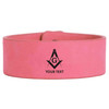 Custom Mason Symbol Masonic Outlined Pattern Freemason Lodge Gift Engraved Leatherette Cuff Wristband