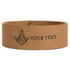 Custom Mason Symbol Masonic Chiseled Pattern Freemason Lodge Gift Engraved Leatherette Cuff Wristband