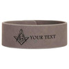 Custom Mason Symbol Masonic Chiseled Pattern Freemason Lodge Gift Engraved Leatherette Cuff Wristband