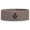 Custom Mason Symbol Masonic Thick Round Freemason Lodge Gift Engraved Leatherette Cuff Wristband