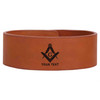 Custom Mason Symbol Masonic Thick Round Freemason Lodge Gift Engraved Leatherette Cuff Wristband