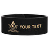 Custom Mason Symbol Faith Hope Charity Plus Engraved Leatherette Cuff Wristband