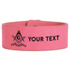 Custom Mason Symbol Faith Hope Charity Plus Engraved Leatherette Cuff Wristband
