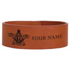 Custom Freemason Faith Hope Charity Ribbon Engraved Leatherette Cuff Wristband