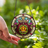 Women Freemason Order Of The Amaranth Symbol Freemason Red Stained Glass Suncatcher