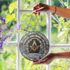 Masonic Symbol Freemasonry Stone Hallway Gray Stained Glass Suncatcher