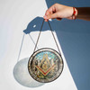 Freemason Symbol Stone Ruins Gray Stained Glass Masonic Suncatcher