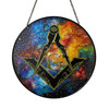 Freemason Galaxy Pattern Masonic Colorful Stained Glass Suncatcher