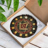 Masonic Symbol Freemasonry Round Table Red Gold Stained Glass Suncatcher