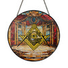 Masonic Symbol All Seeing Eye Golden Theater Gold Stained Glass Suncatcher