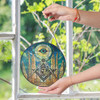 Masonic Stone Pillars And Arch All Seeing Eye Colorful Stained Glass Suncatcher