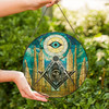 Masonic Stone Pillars And Arch All Seeing Eye Colorful Stained Glass Suncatcher