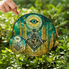 Masonic Stone Pillars And Arch All Seeing Eye Colorful Stained Glass Suncatcher