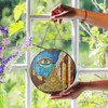 Masonic Past Master Symbo Stone Temple All Seeing Eye Stained Glass Suncatcher