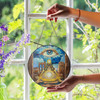 Masonic Past Master Symbol Stone Ruins All Seeing Eye  Stained Glass Suncatcher