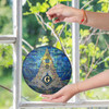 Masonic Symbol Stone Monument All Seeing Eye Colorful Stained Glass Suncatcher