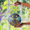 Masonic Symbol Upward Stairways All Seeing Eye Colorful Stained Glass Suncatcher
