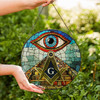 Masonic Symbol Upward Stairways All Seeing Eye Colorful Stained Glass Suncatcher