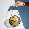 Masonic Symbol Freemasonry Lone Stone Pillar Gray Yellow Stained Glass Suncatcher