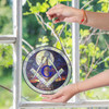 Moon Stone Obelisk Masonic Symbol Purple Night Glass Suncatcher