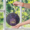 Freemason Curtain And Cryptic Council Symbol Purple Stained Glass Suncatcher