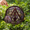 Cryptic Council Symbol Freemason Mosaic Pattern Purple Stained Glass Suncatcher