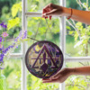Freemason Night Stone Structure Cryptic Council Symbol Stained Glass Suncatcher