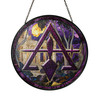 Freemason Night Stone Structure Cryptic Council Symbol Stained Glass Suncatcher