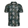 Customize Name Pickleball Paddle Leaves Pattern Dark Green 3D Men's Polo Shirt S-5XL