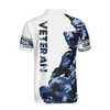 Customize Name Camo Pattern Navy Veteran Blue White Men's Polo Shirt S-5XL